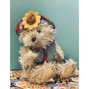 VTG 1996  Pickford Brass Button Bear Blossom Stuffed Animal w/ Outfit & Hat